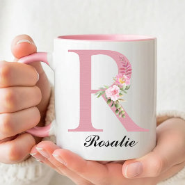 Caneca Personalizada com Rosas Cor-de-Rosa para Mã
