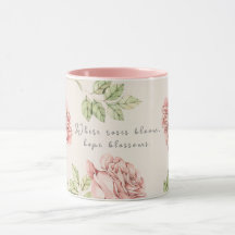 Caneca personalizada com um motivo de rosa