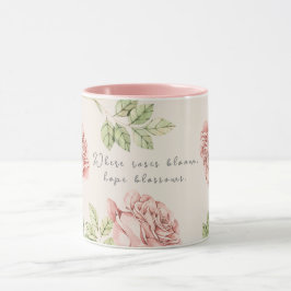 Caneca personalizada com um motivo de rosa