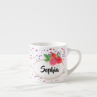 Caneca personalizada, copo de rosa, nome personali