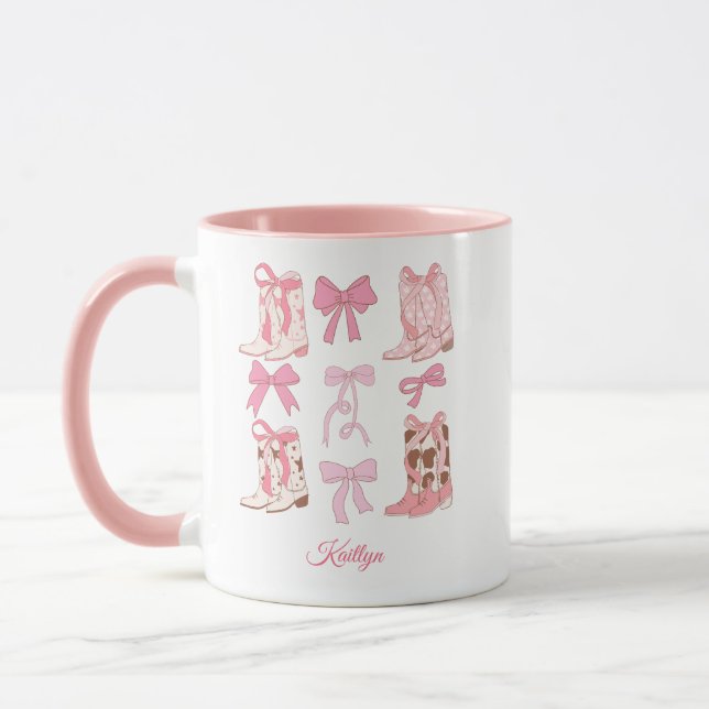 Caneca Personalizada Cowgirl Boots & Bows (Esquerda)