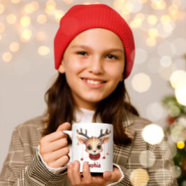Caneca Personalizada Cute Reindeer Face