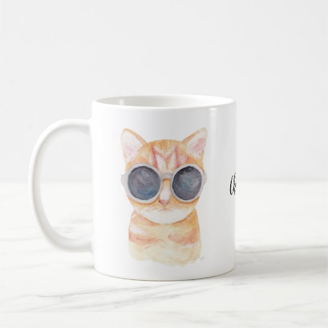 Caneca personalizada da caneca gato engraçado (Esquerda)