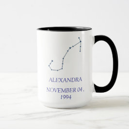 Caneca Personalizada da Constelação de Escorpião -