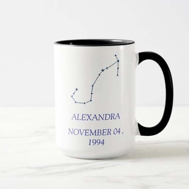 Caneca Personalizada da Constelação de Escorpião - (Direita)