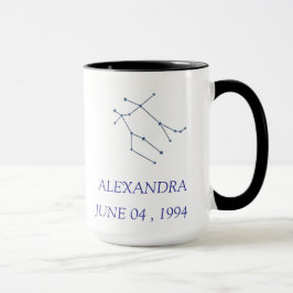 Caneca Personalizada da Constelação de Gêmeos - Zo