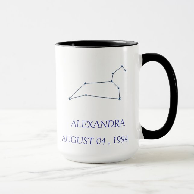 Caneca Personalizada da Constelação de Leão - Estr (Direita)