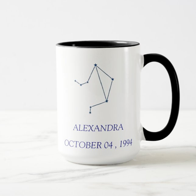 Caneca Personalizada da Constelação de Libra - Zod (Direita)