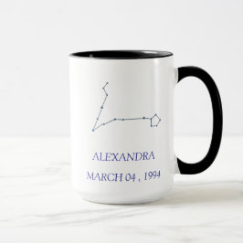 Caneca Personalizada da Constelação de Peixes - Es