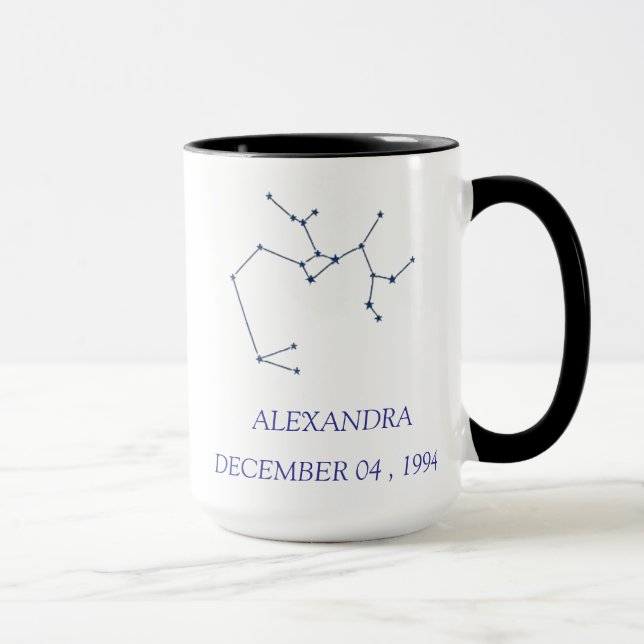 Caneca Personalizada da Constelação de Sagitário - (Direita)