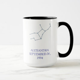 Caneca Personalizada da Constelação de Virgem - Es