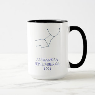 Caneca Personalizada da Constelação de Virgem - Es