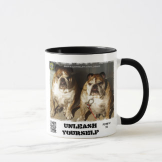 Caneca personalizada da marca de dois buldogues