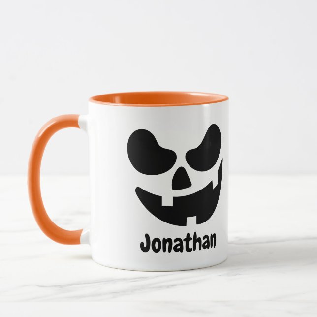 Caneca Personalizada de Abóbora de Halloween (Esquerda)