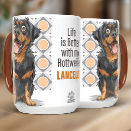 Caneca Personalizada de Cachorro Rottweiler 15oz