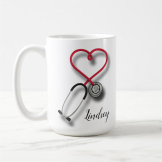 caneca personalizada de café estetoscópico