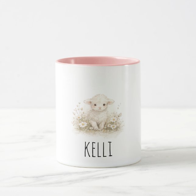 Caneca Personalizada de Cordeiro Vintage (Centro)