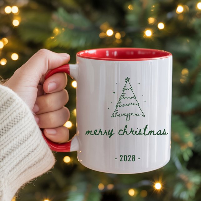 Caneca Personalizada de Feliz Natal de Presente pa (Personalized Merry Christmas Mug — Custom Holiday Gift for Her, Him, Mom, Dad, Friends & Coworkers)