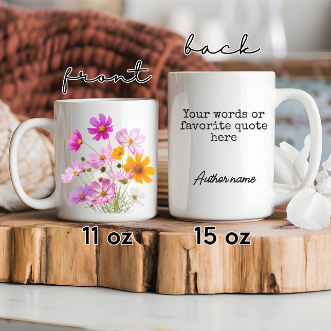 Caneca Personalizada de Flor Silvestre para Mulher (personalized text mug, Valentine’s Day gift, girlfriend gift, birthday gift for her, Mother’s Day)
