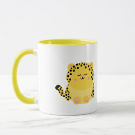 Caneca personalizada de leopardo giro