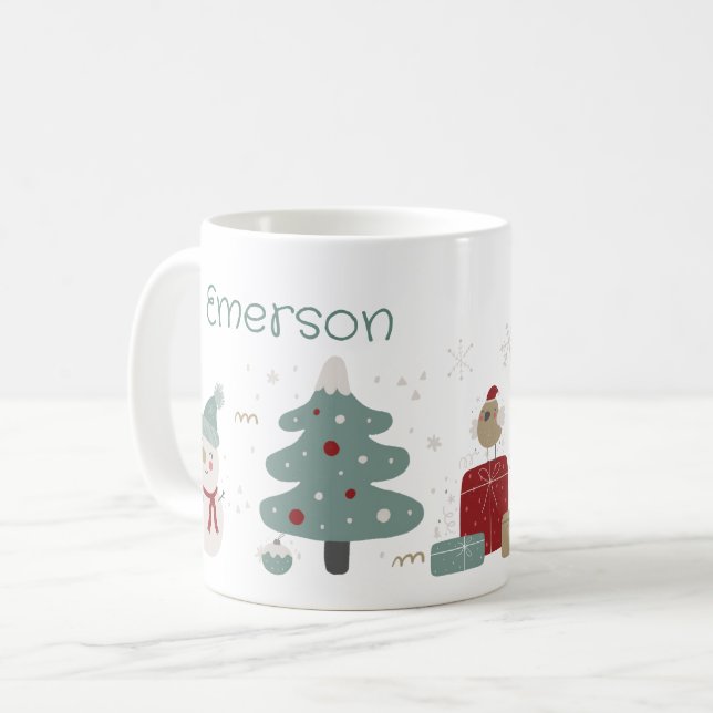 Caneca Personalizada de Natal da Criança (Frente Esquerda)