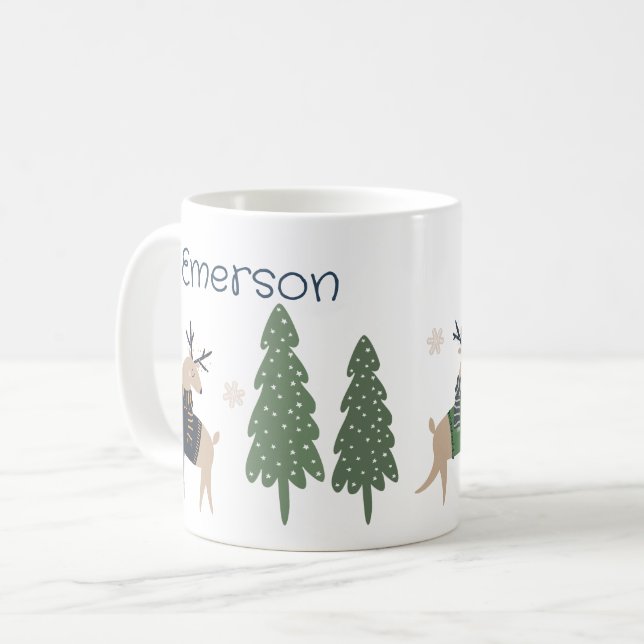 Caneca Personalizada de Natal da Criança (Frente Esquerda)