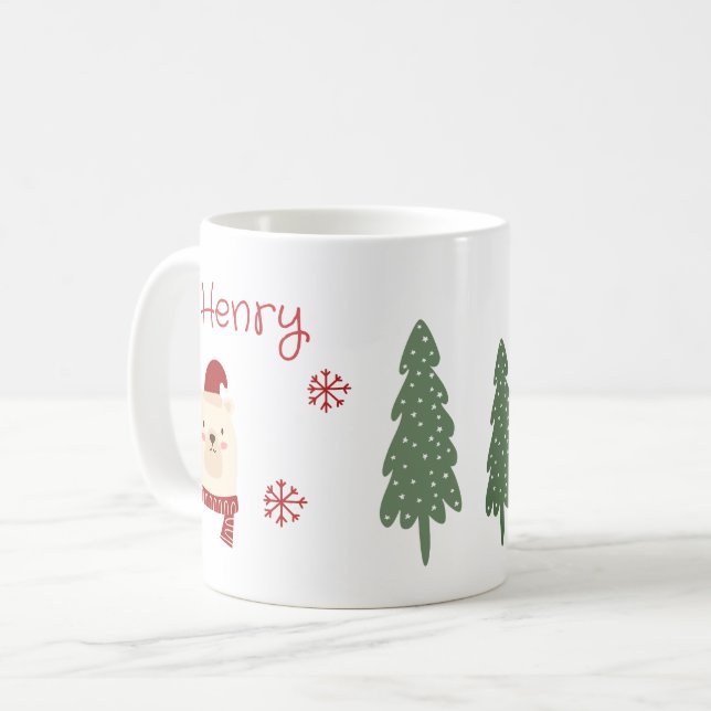 Caneca Personalizada de Natal da Criança (Frente Esquerda)