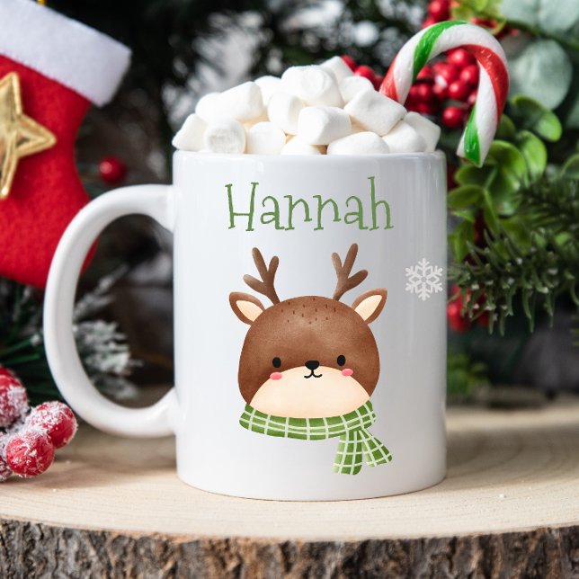Caneca Personalizada de Natal da Criança (Cute Christmas mug, personalized kids mug, personalized christmas mug, mug with kids name, hot cocoa)