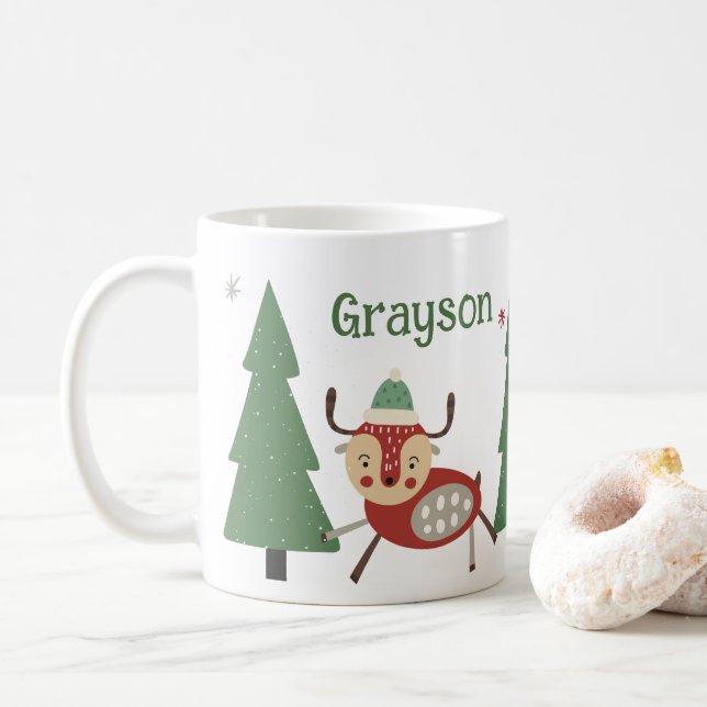 Caneca Personalizada de Natal da Criança (Com Donut)