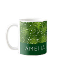 Caneca Personalizada de Natal Verde Elegante