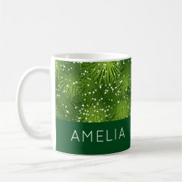 Caneca Personalizada de Natal Verde Elegante