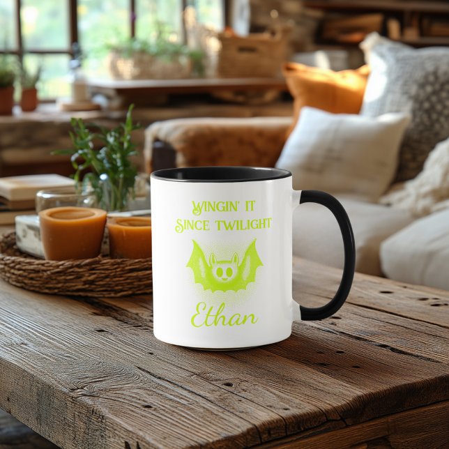 Caneca Personalizada de Neon de Halloween - Desenh (Criador carregado)