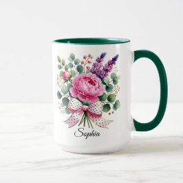 Caneca Personalizada de Nome Floral Peônia Present