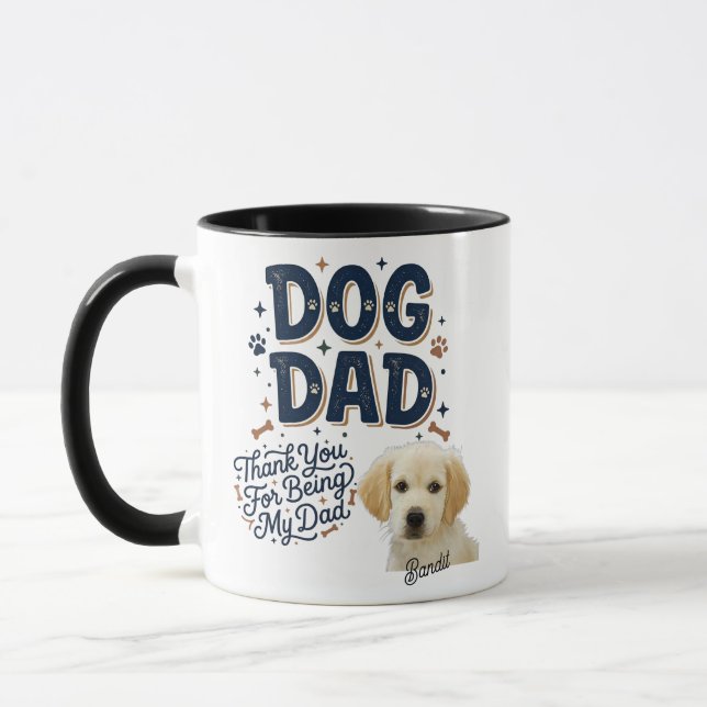 Caneca Personalizada de Pai de Cachorro - Obrigado (Esquerda)