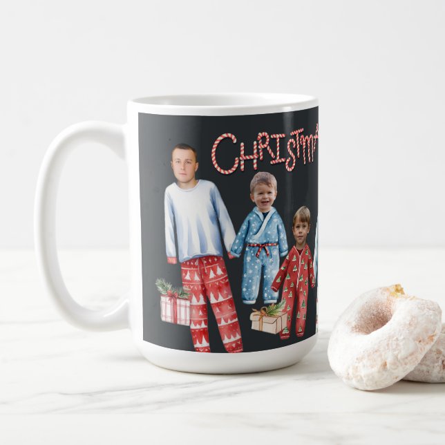 Caneca Personalizada de Pijamas de Natal (Com Donut)