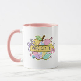 Caneca Personalizada de Professora Maçã Elegante