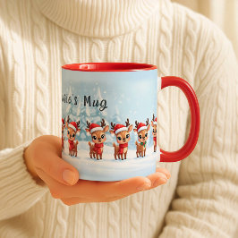 Caneca Personalizada de Rena, Presente de Natal Fo