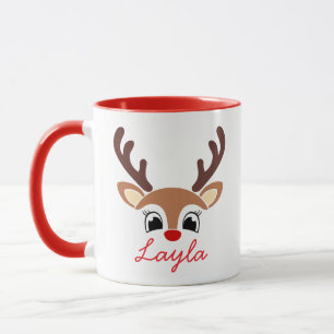 Caneca Personalizada de Renas de Natal Férias Di