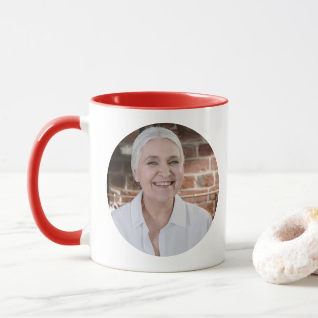 Caneca Personalizada De Uma Colagem De Fotos Da Família (Com Donut)