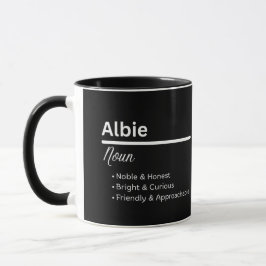 Caneca Personalizada Definição do Nome Albie Mascu