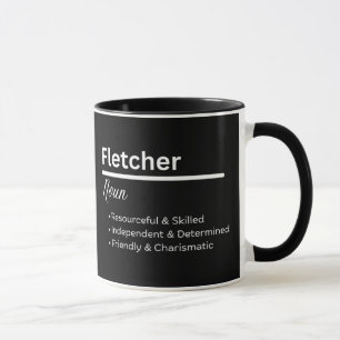 Caneca Personalizada Definição do Nome Fletcher pa