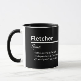 Caneca Personalizada Definição do Nome Fletcher pa