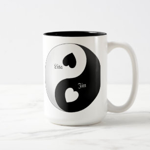 Caneca personalizada do amor de Yin Yang