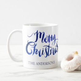 Caneca personalizada do azul e do White Christmas