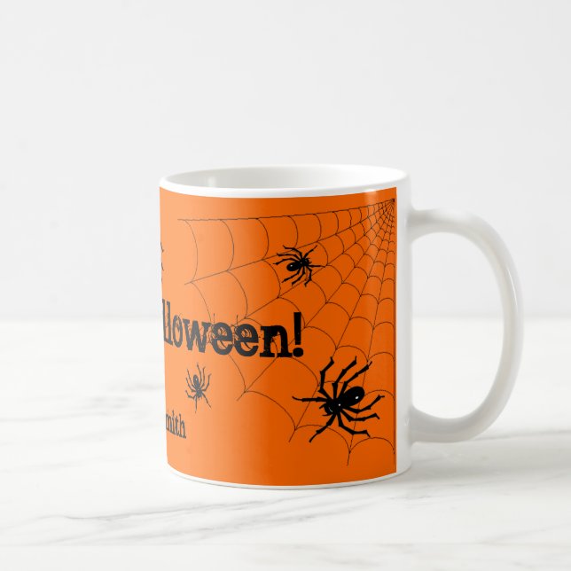 Caneca personalizada do Dia das Bruxas aranhas (Direita)