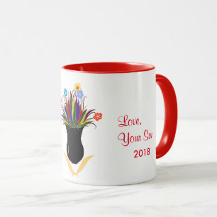 Caneca personalizada do dia das mães flores bonit