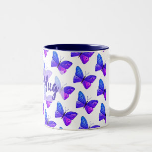 Caneca personalizada do Dois-Tom das borboletas