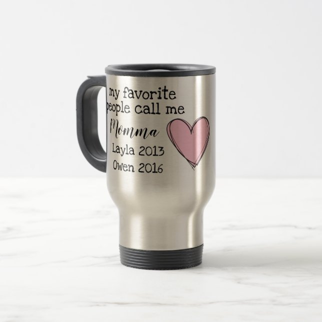 caneca personalizada do momma com nomes (Frente Esquerda)
