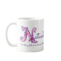 Caneca personalizada do monograma de Natasha