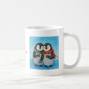 Caneca personalizada do pinguim da caneca casal